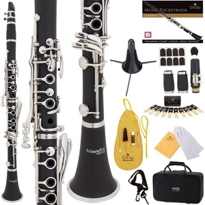 Mendini by Cecilio Ebonite Bb Clarinet Kit with 2 Barrels (Black)(black-)