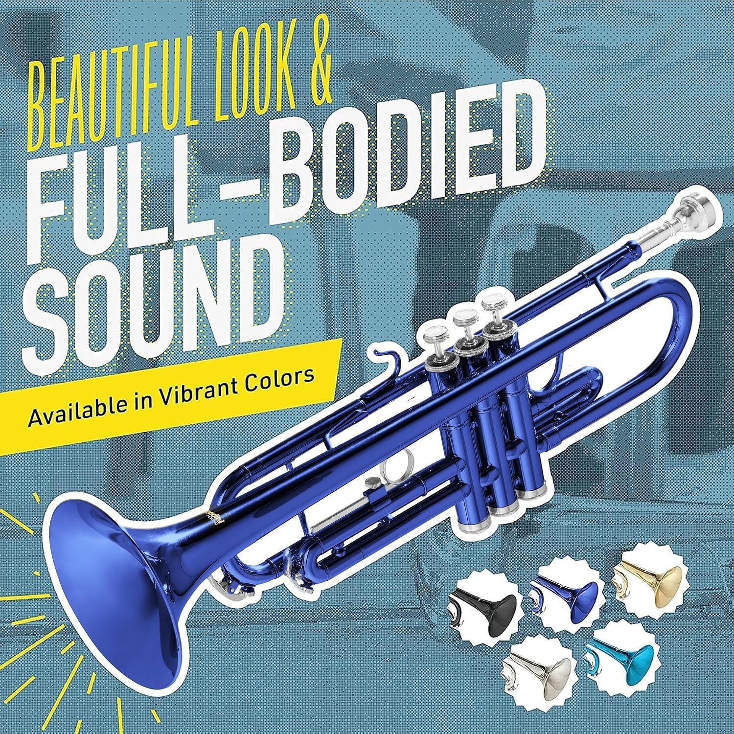 image:imageMendini By Cecilio Bb Standard Trumpet Set for Beginners BlueBlue