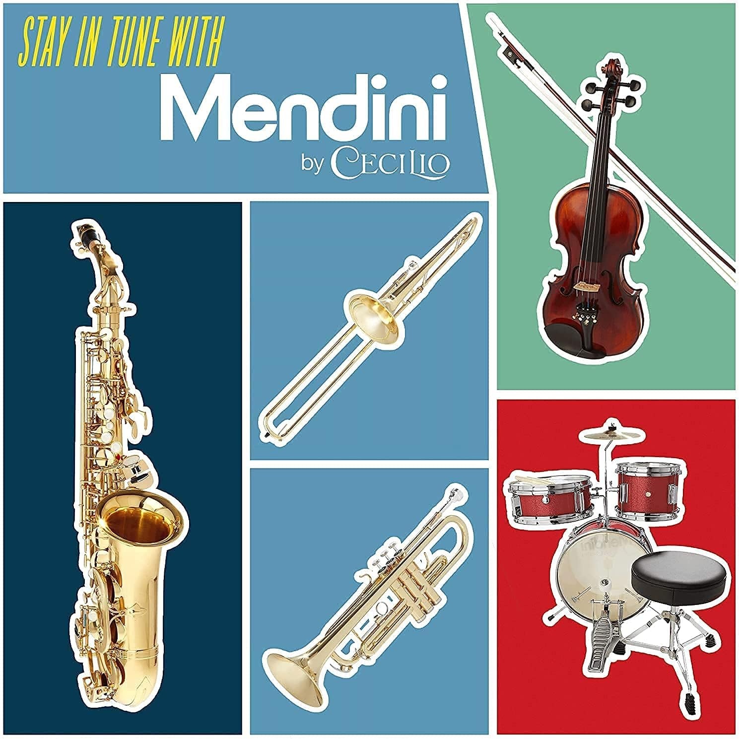image:imageMendini By Cecilio Bb Standard Trumpet Set for Beginners BlueGold