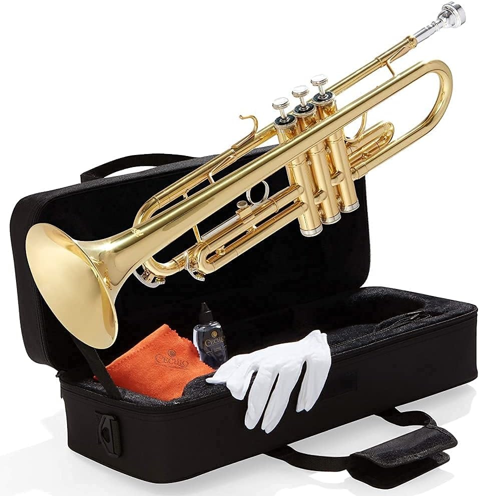 image:imageMendini By Cecilio Bb Standard Trumpet Set for Beginners BlueGold