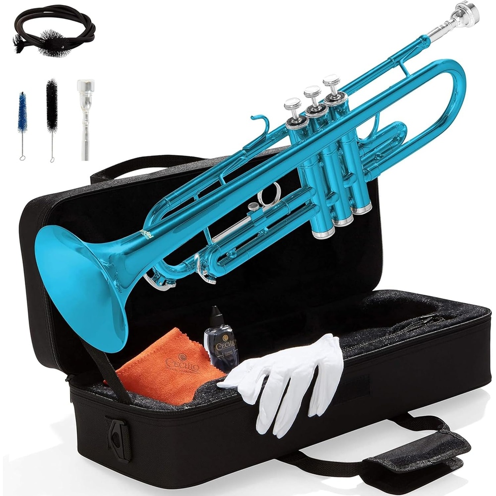 image:imageMendini By Cecilio Bb Standard Trumpet Set for Beginners BlueSky Blue